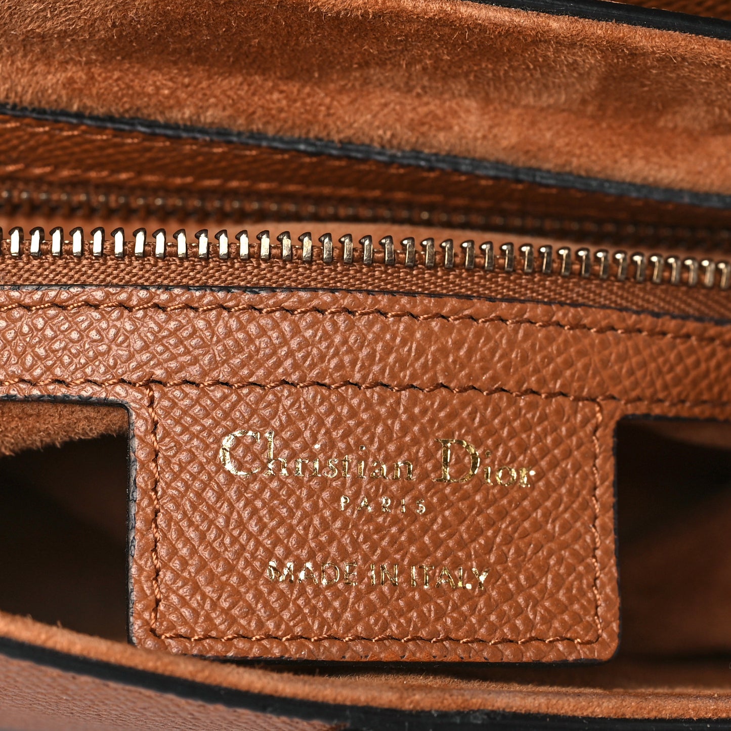 Grained Calfskin Saddle Bag Camello