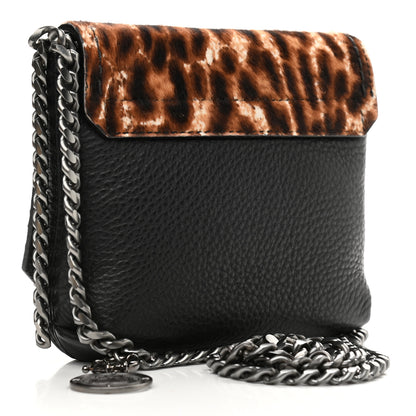 Lanvin Calf Hair Calfskin Leopard Print Mini Happy Crossbody Black 3 of 11