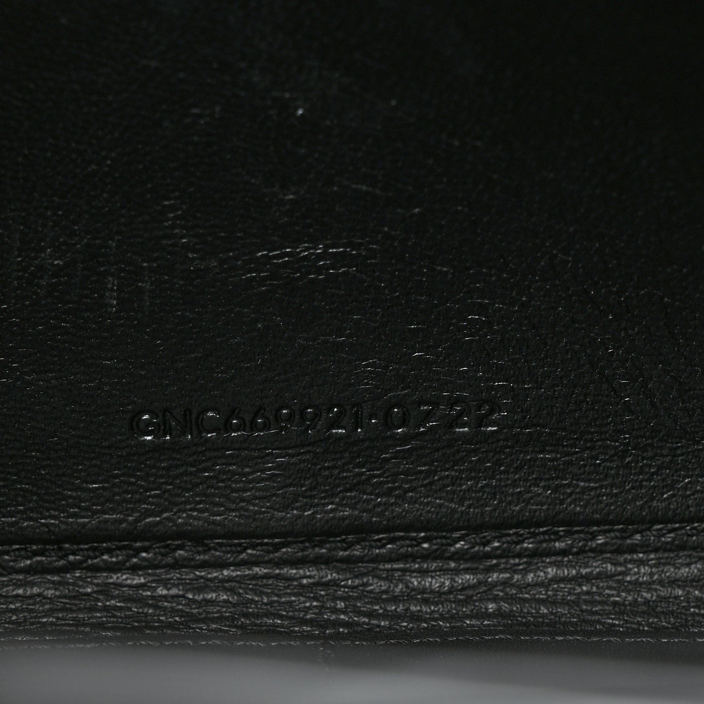 Embossed Monogram Chain Wallet Black