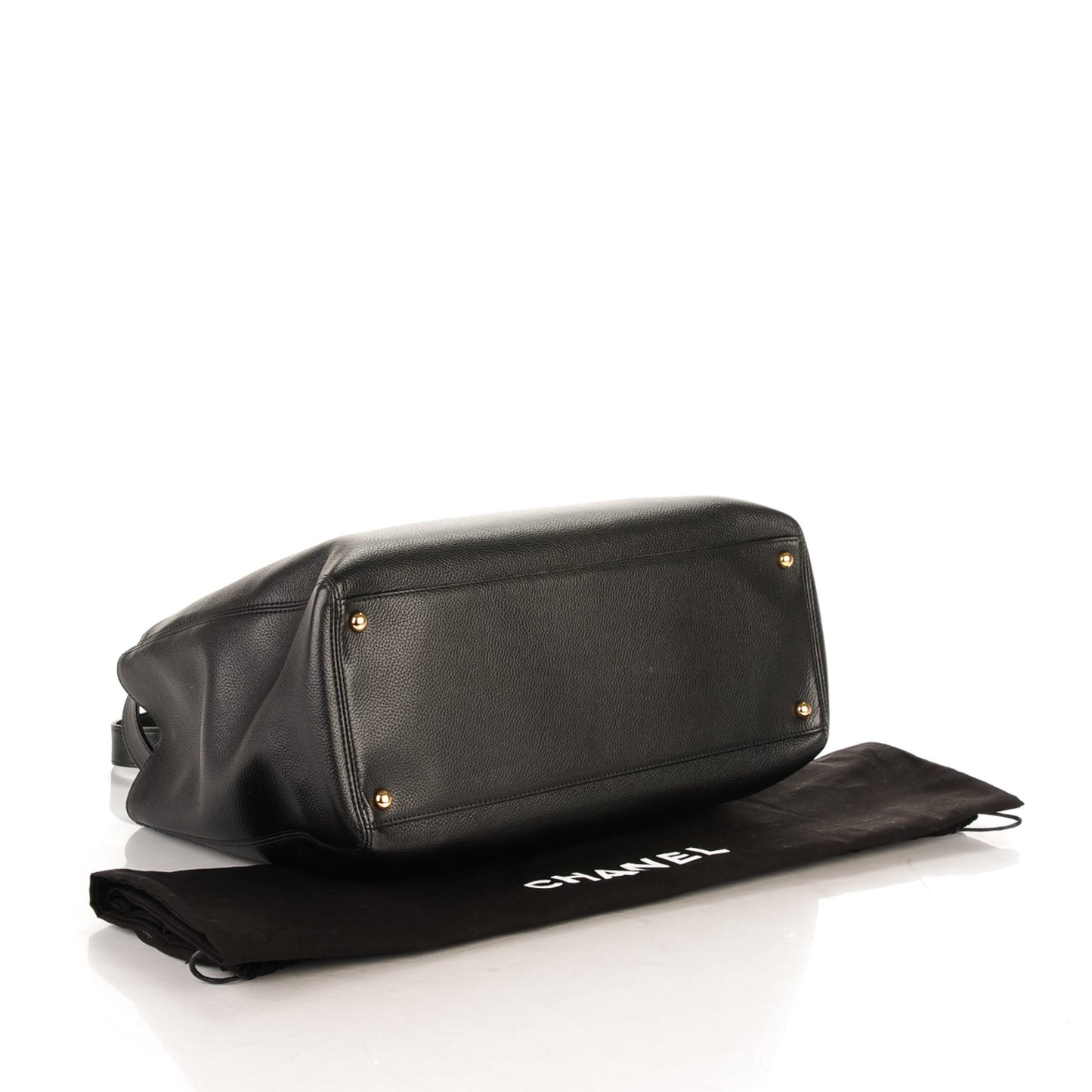 Calfskin Cerf Executive Shopper Tote Black
