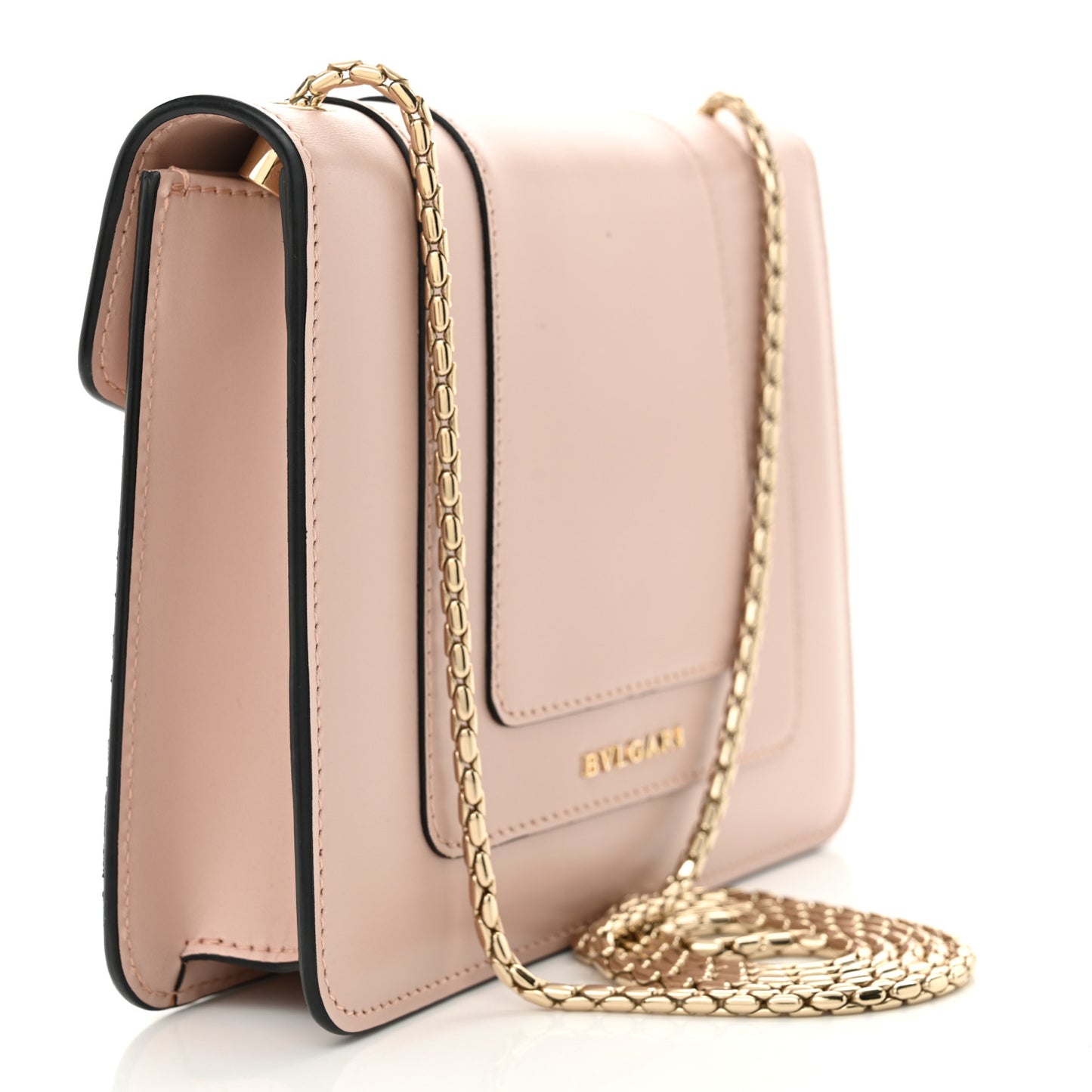 Calfskin Small Serpenti Forever Snake Strap Crossbody Bag Light Pink