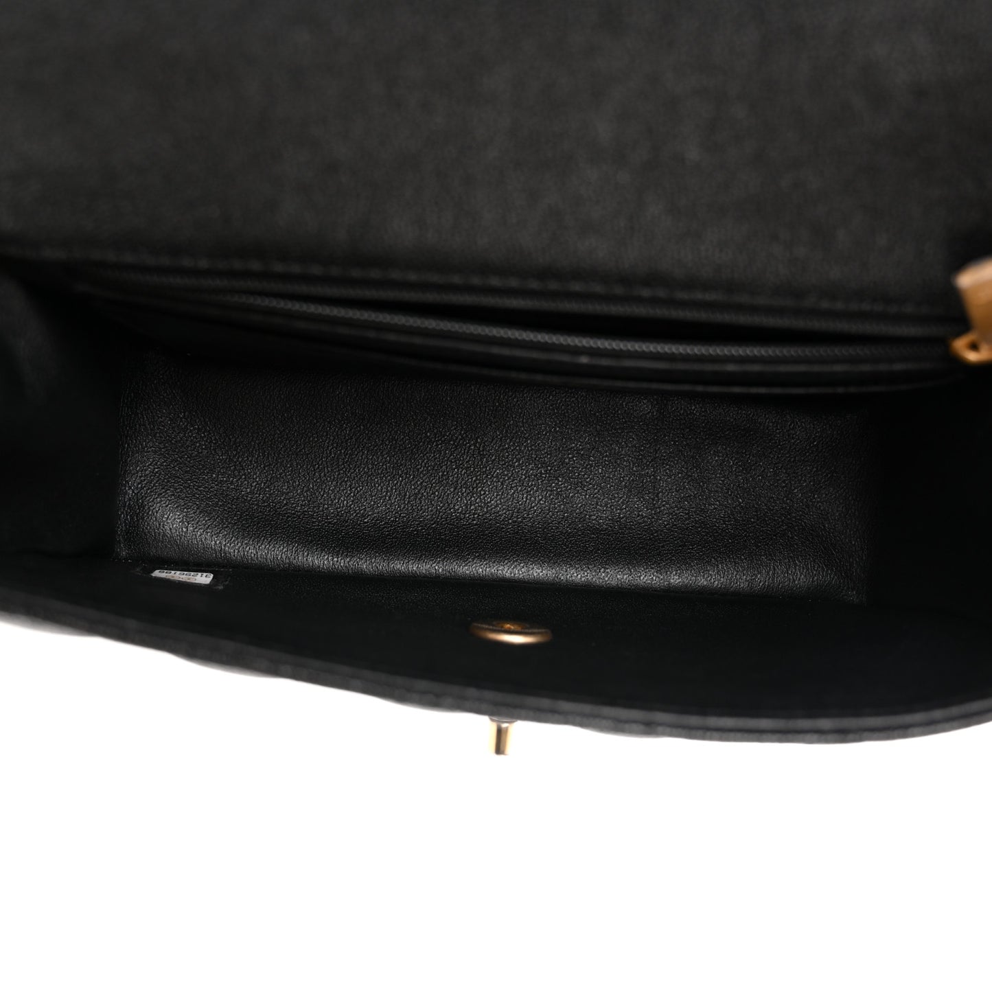 Caviar Quilted Mini Top Handle Rectangular Flap Black