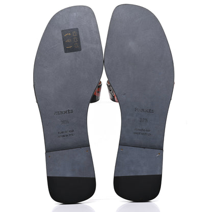 Hermes Calfskin Printed Brides de Gala en Desordre Oran Sandals 38.5 Multicolor Rose Aube 5 of 8