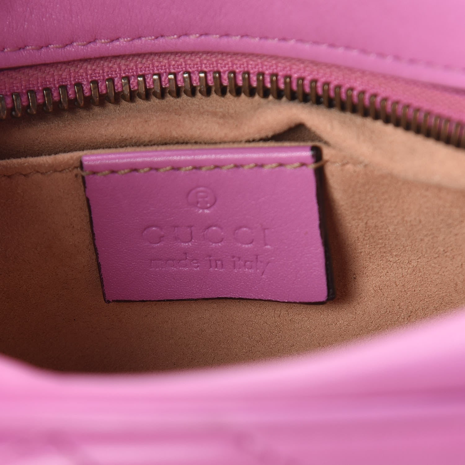 Gucci Calfskin Matelasse Mini GG Marmont Chain Shoulder Bag Candy Mousse 6 of 16