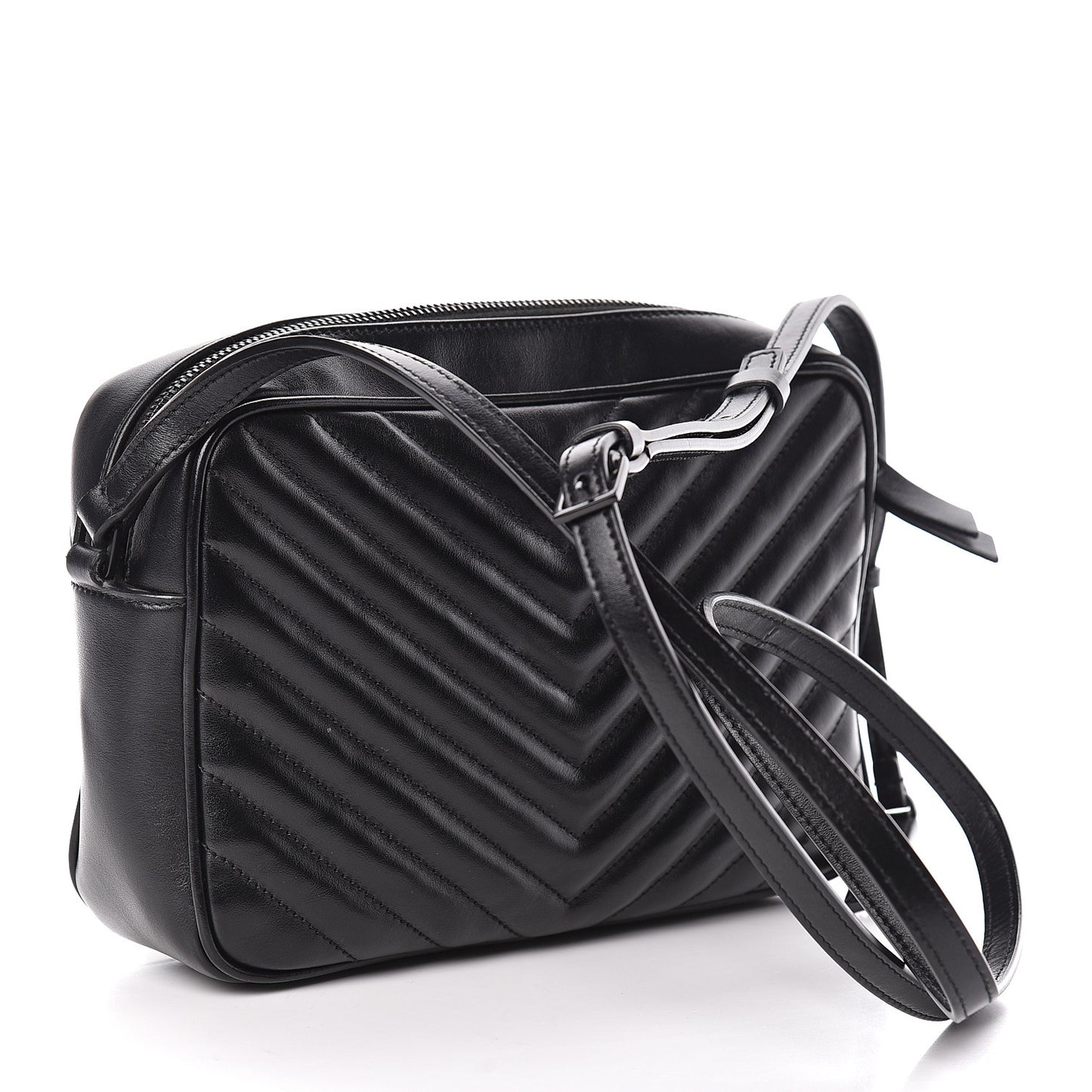 Calfskin Matelasse Monogram Lou Camera Bag Black