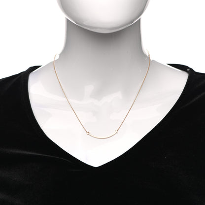 Tiffany 18K Rose Gold Small T Smile Pendant Necklace 2 of 5