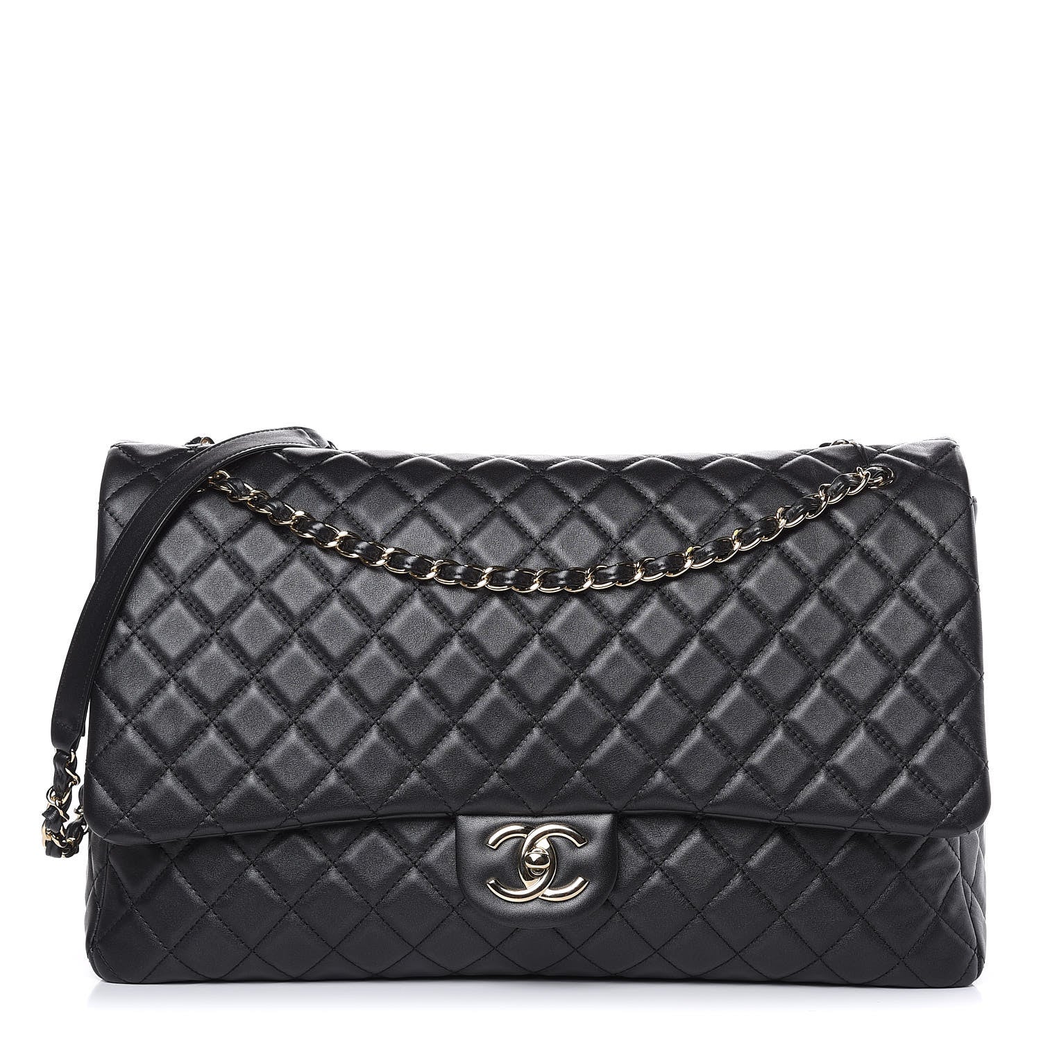 Chanel Calfskin Quilted XXL Travel Flap Bag Black 1 of 10