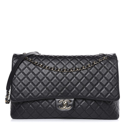Chanel Calfskin Quilted XXL Travel Flap Bag Black 1 of 10