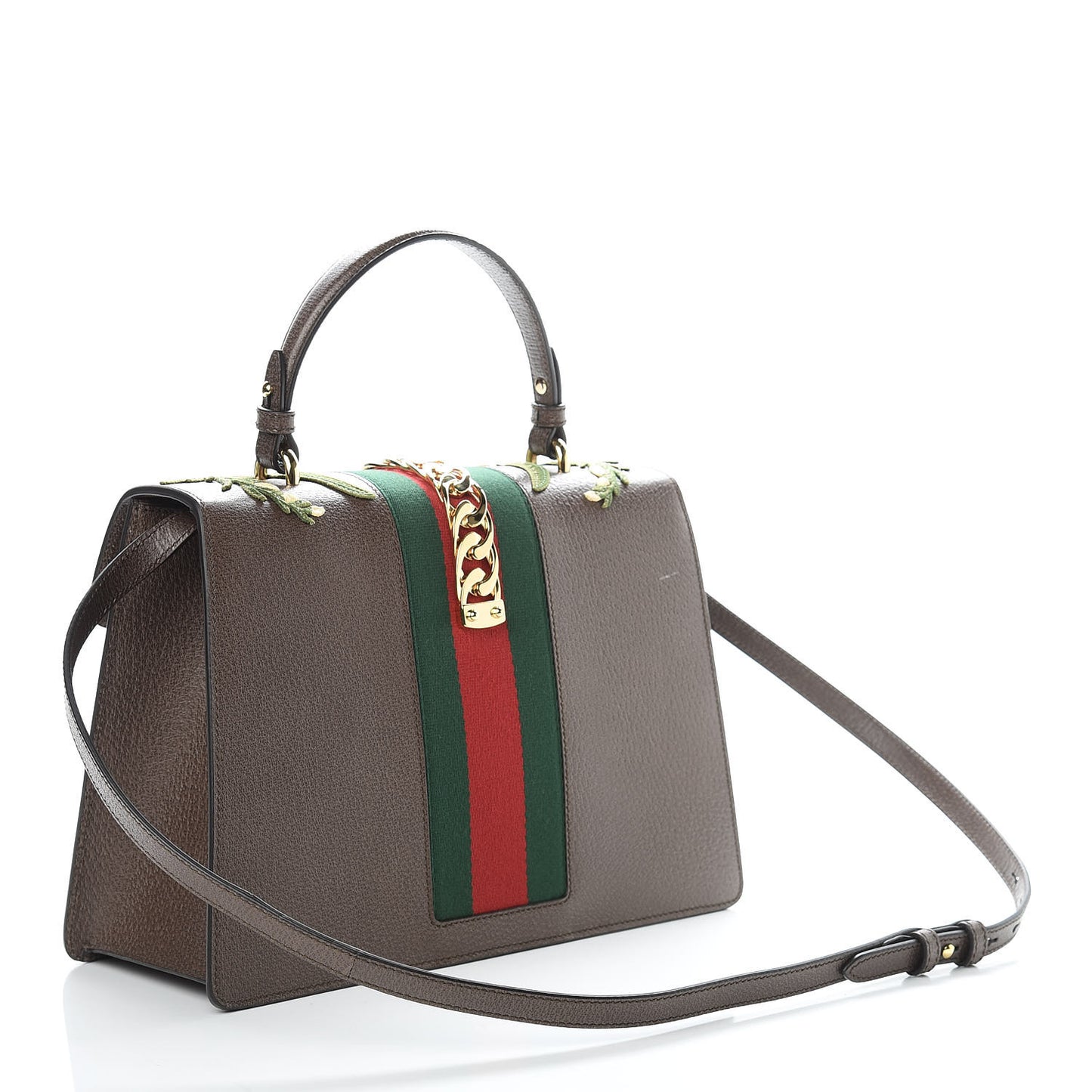 Calfskin Embroidered Medium Sylvie Top Handle Bag New Acero Multicolor