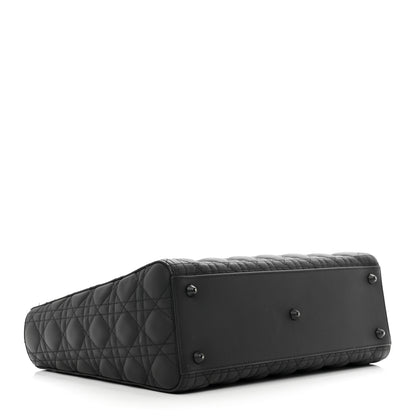Christian Dior Ultra Matte Calfskin Cannage Large Lady Dior Black 4 of 10