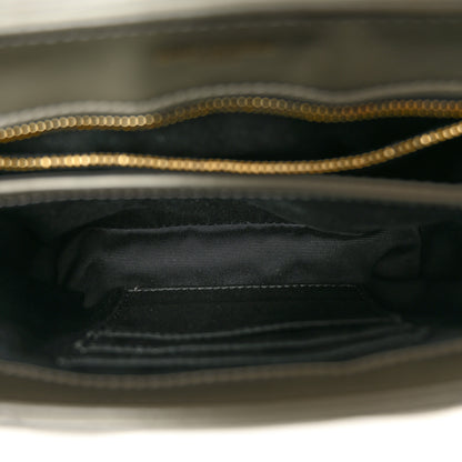 Saint Laurent Calfskin Y Quilted Monogram Toy Loulou Crossbody Bag Grey Kaki 5 of 11