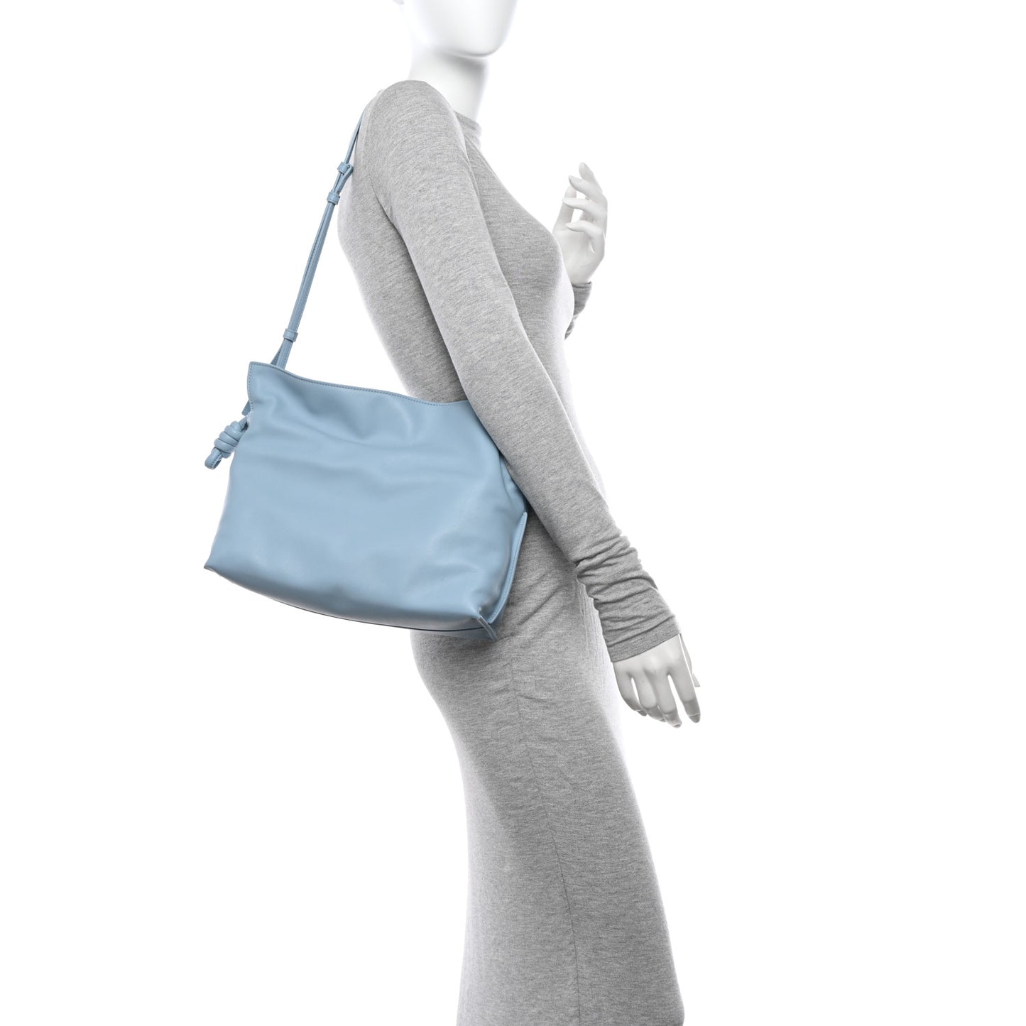 Nappa Medium Flamenco Knot Bag Dusty Blue