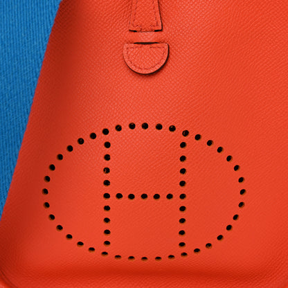 Hermes Epsom Amazone Evelyne TPM Orange Poppy Bleu Zanzibar 7 of 10