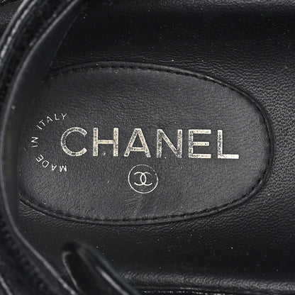 Chanel Grained Calfskin Velcro Dad Sandals 37 Black 8 of 10