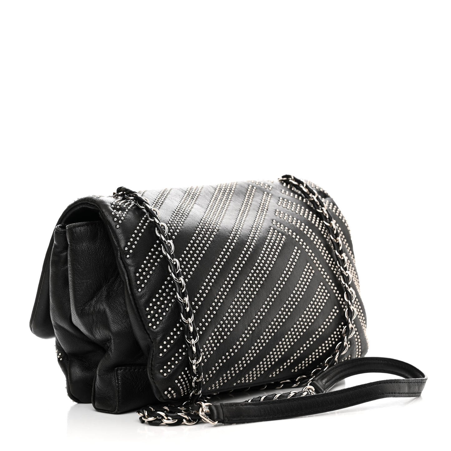 Calfskin Studded Gelly Bag Black