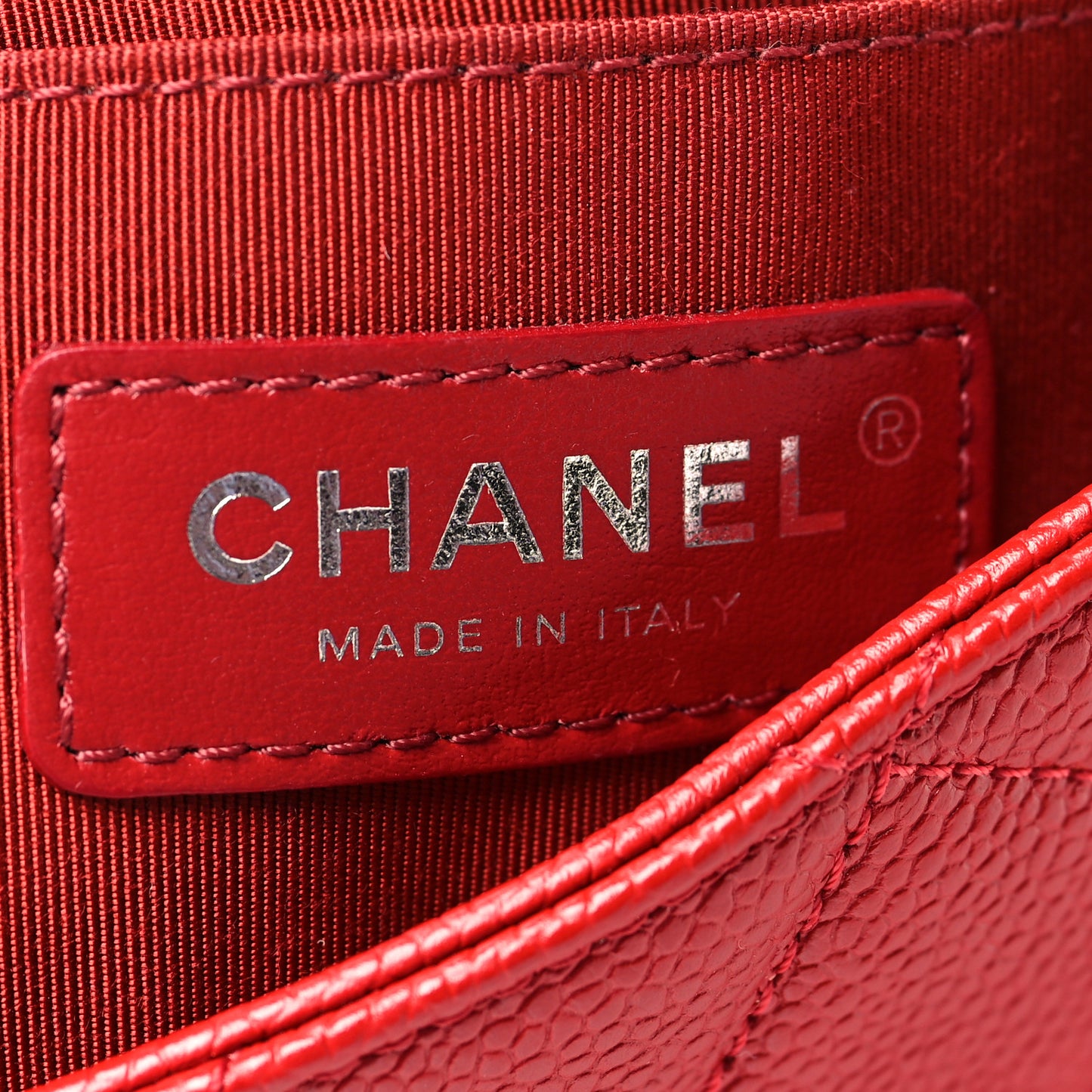 Caviar Quilted Mini Incognito Square Flap Red