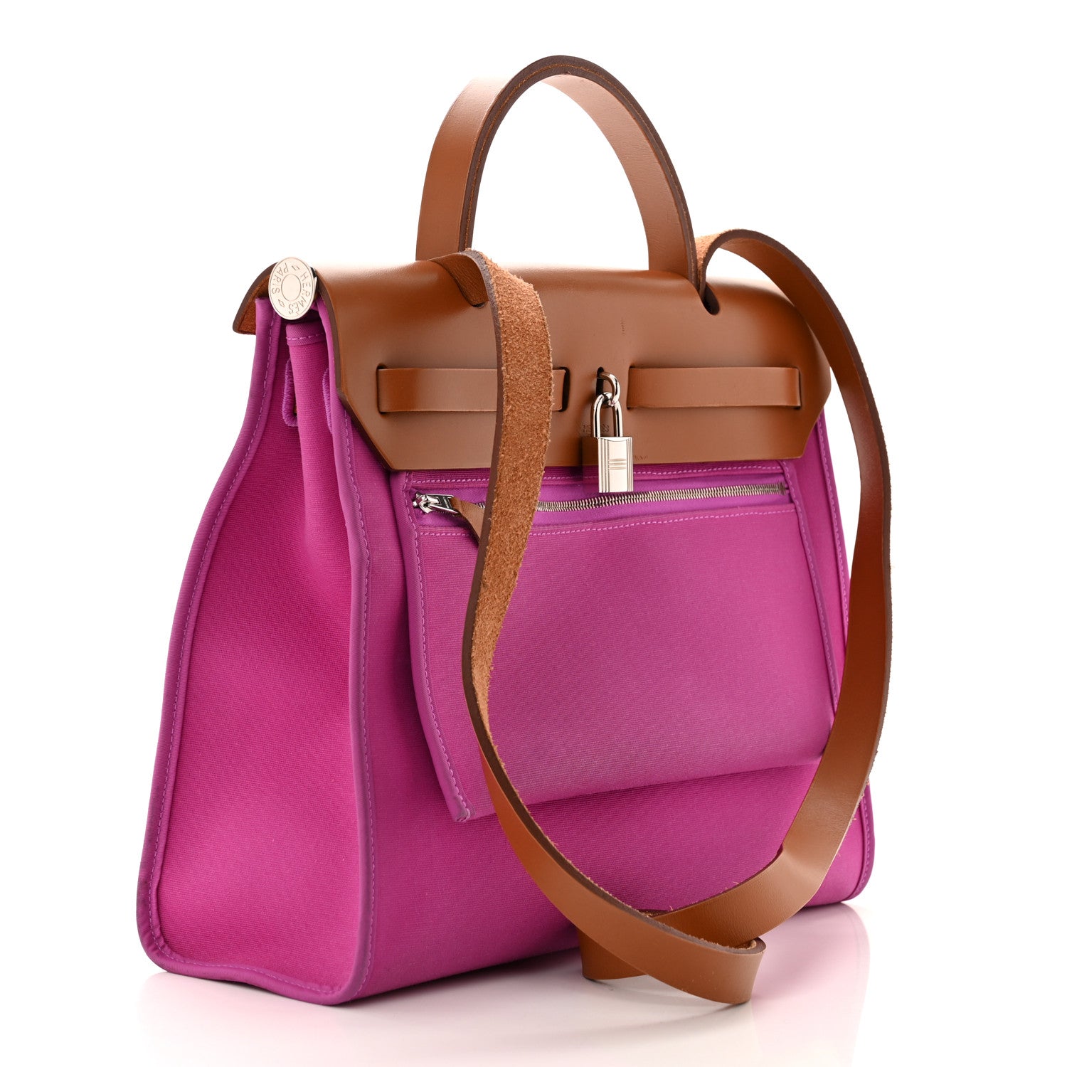 Hermes Vache Hunter Toile Herbag Zip 31 PM Magnolia Fauve 4 of 14