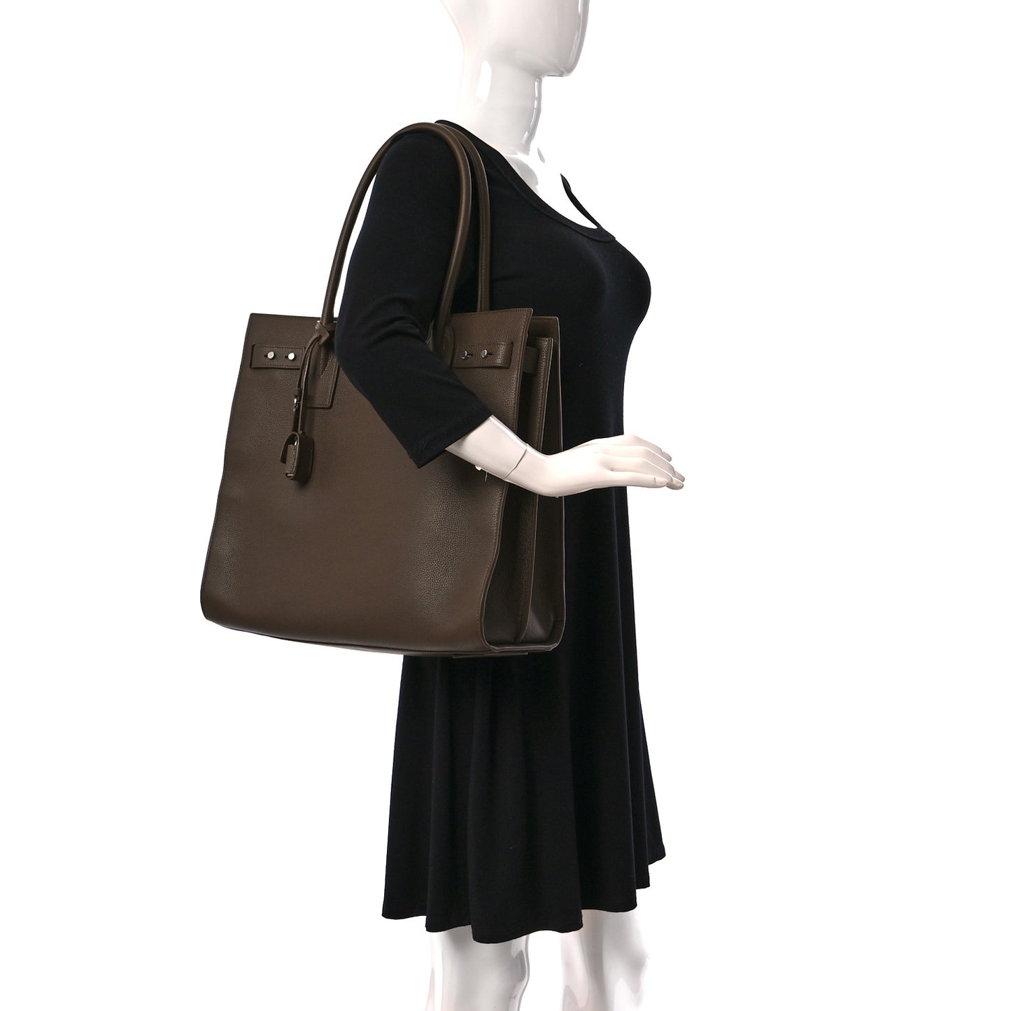 Grained Calfskin Sac De Jour North South Tote Brown
