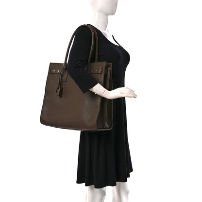 Saint Laurent Grained Calfskin Sac De Jour North South Tote Brown 2 of 8