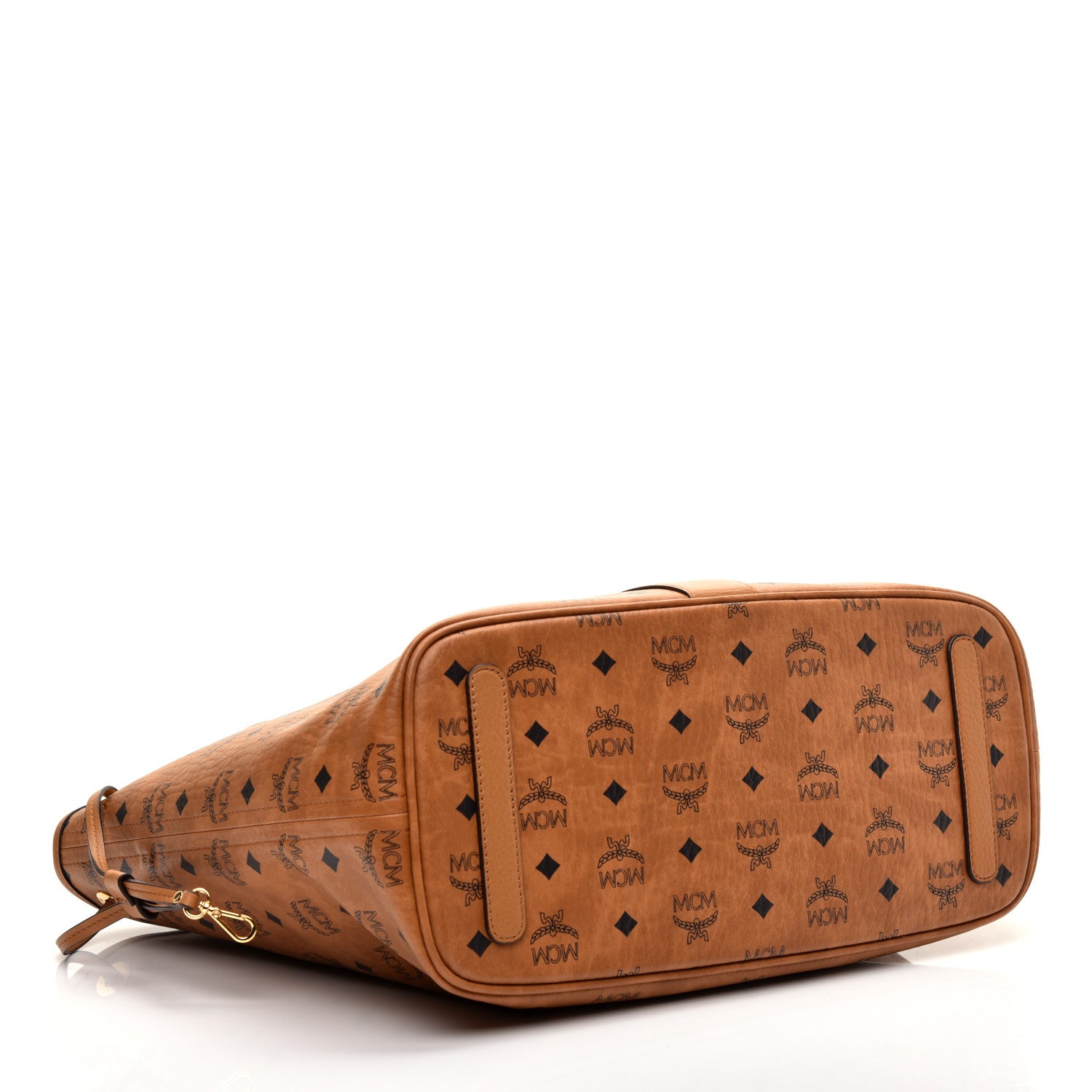 MCM Visetos Medium Liz Reversible Shopper Tote Cognac 4 of 12