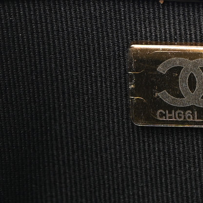 Chanel Lambskin Quilted Chain Top Handle Flap Black 7 of 9