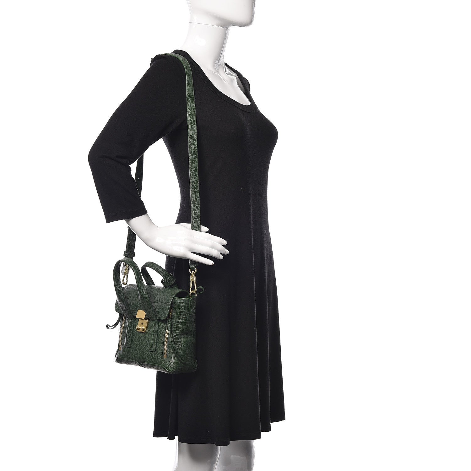 3.1 Phillip Lim 3.1 Textured Calfskin Mini Pashli Satchel Jade 2 of 11