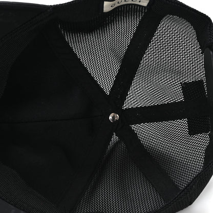 Gucci Nylon Light Mesh Dollar Calfskin GG Monogram Baseball Hat M Black 7 of 8