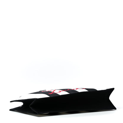 Saint Laurent Canvas Noe Striped Tote Black White 3 of 4