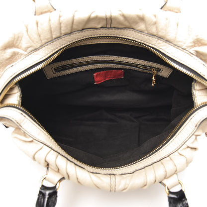 Valentino Garavani Lambskin Pleated Studded Maizeon Tote Beige 5 of 16