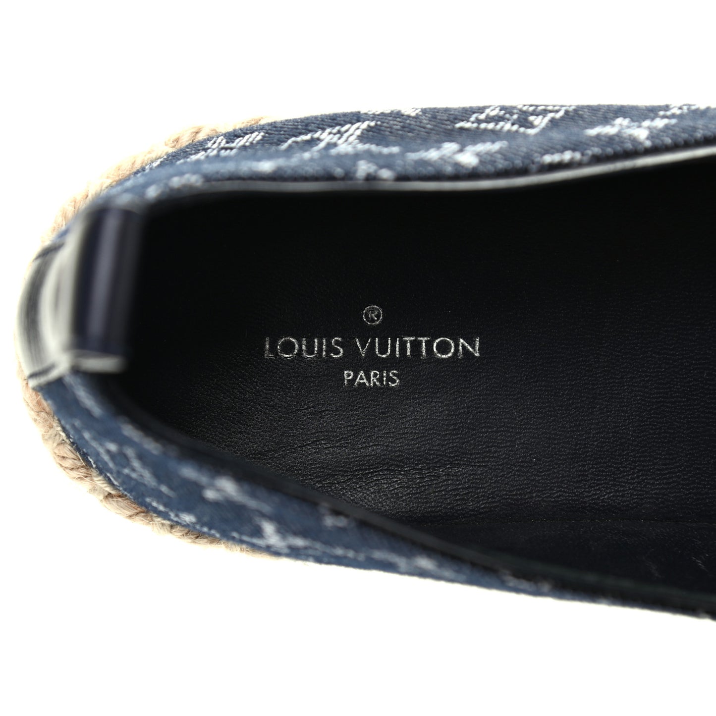 Monogram Denim Waterfall Espadrille 40 Marine