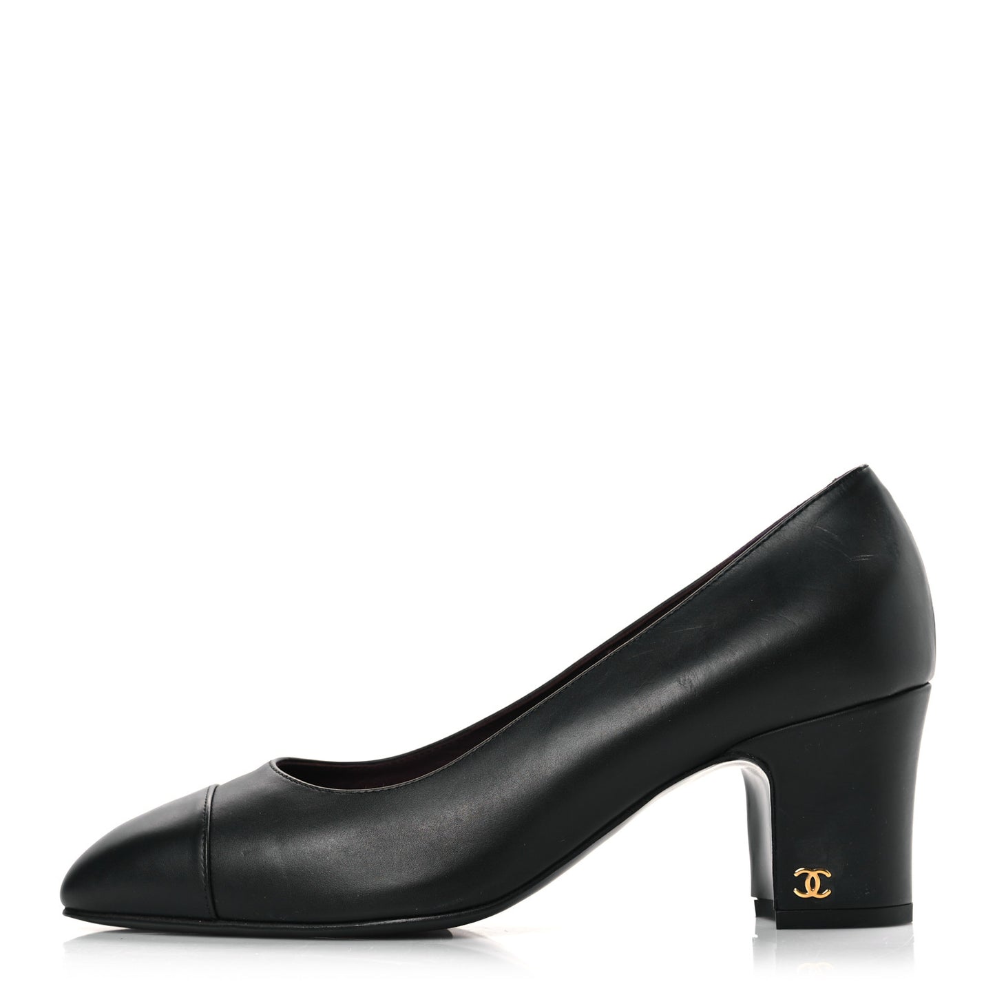 Lambskin Cap Toe CC Pumps 39 Black