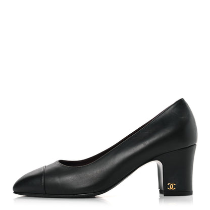 Chanel Lambskin Cap Toe CC Pumps 39 Black 1 of 8