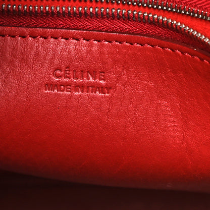 Celine Suede Calfskin Sangle Bucket Bag Red 6 of 10