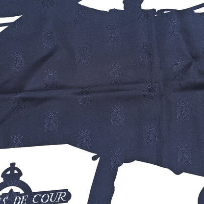 Hermes Silk Harnais De Cour Tattoo Scarf 90 Marine White 5 of 6