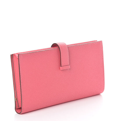 Hermes Epsom Bearn Gusset Wallet Rose Azalee 3 of 7