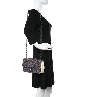 Chanel Tweed Quilted Medium Single Flap Blue Multicolor 2 of 10