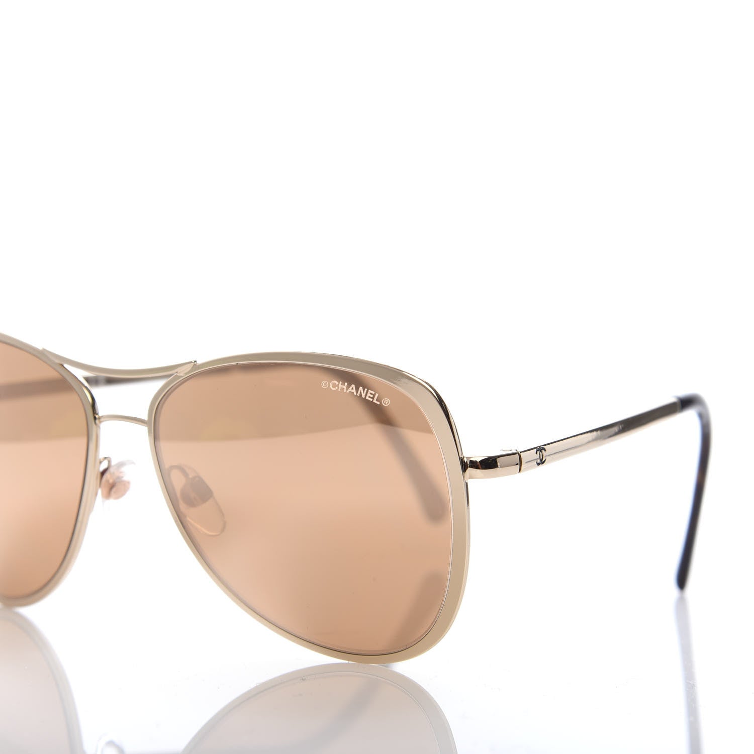 Chanel Metal Mirrored Pilot Summer Sunglasses 4223 Gold 7 of 8