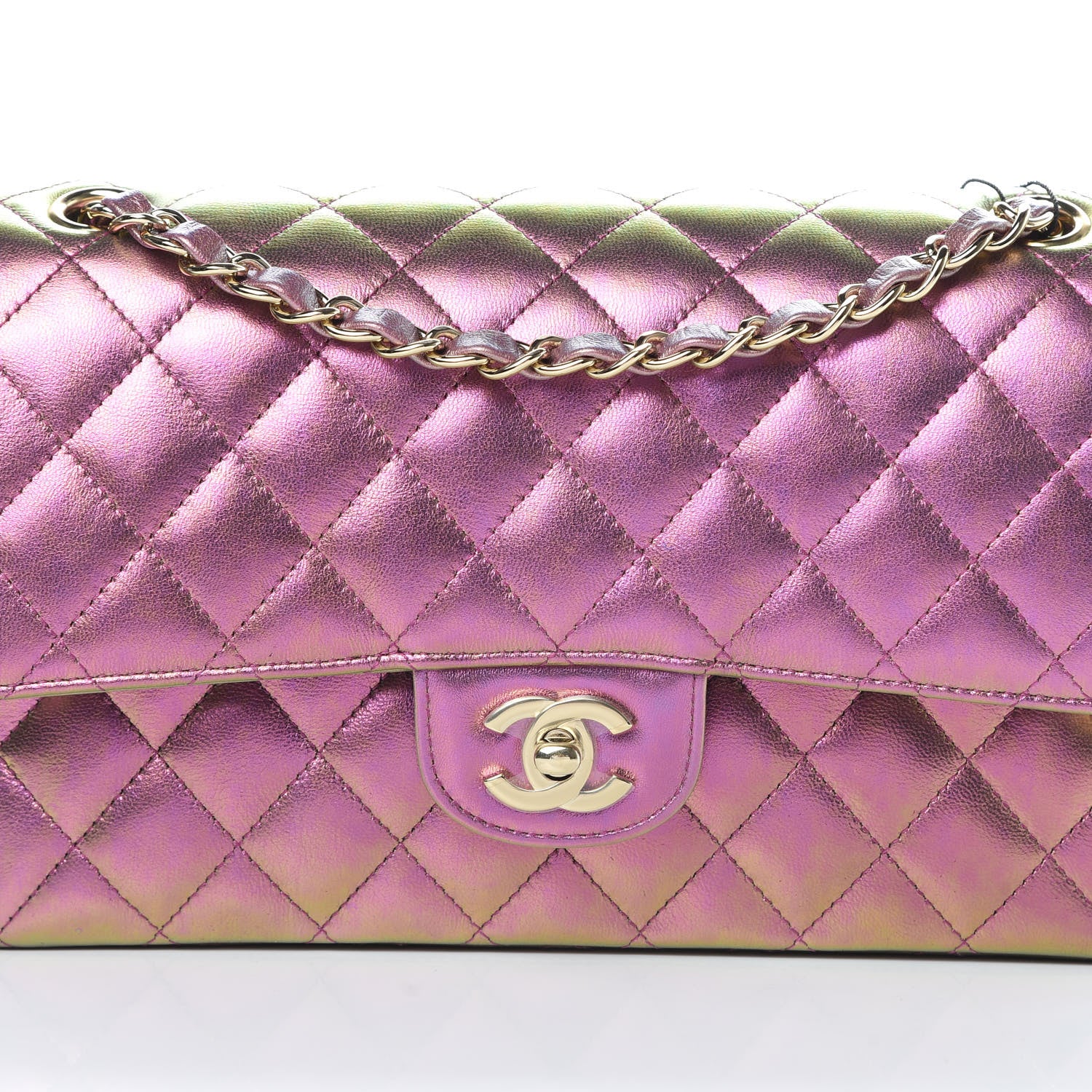 Chanel Iridescent Lambskin Quilted Medium Double Flap Purple 8 of 11