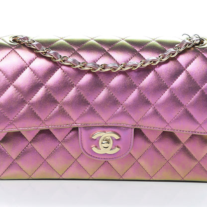 Chanel Iridescent Lambskin Quilted Medium Double Flap Purple 8 of 11