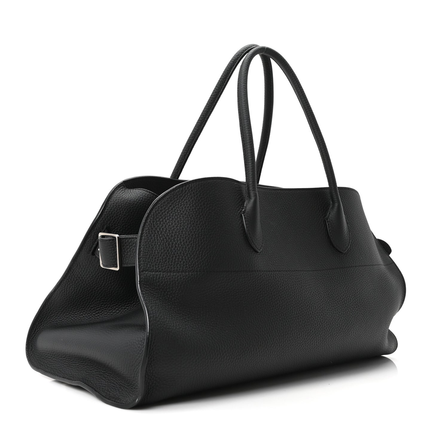 Matte Grained Calfskin EW Margaux Black