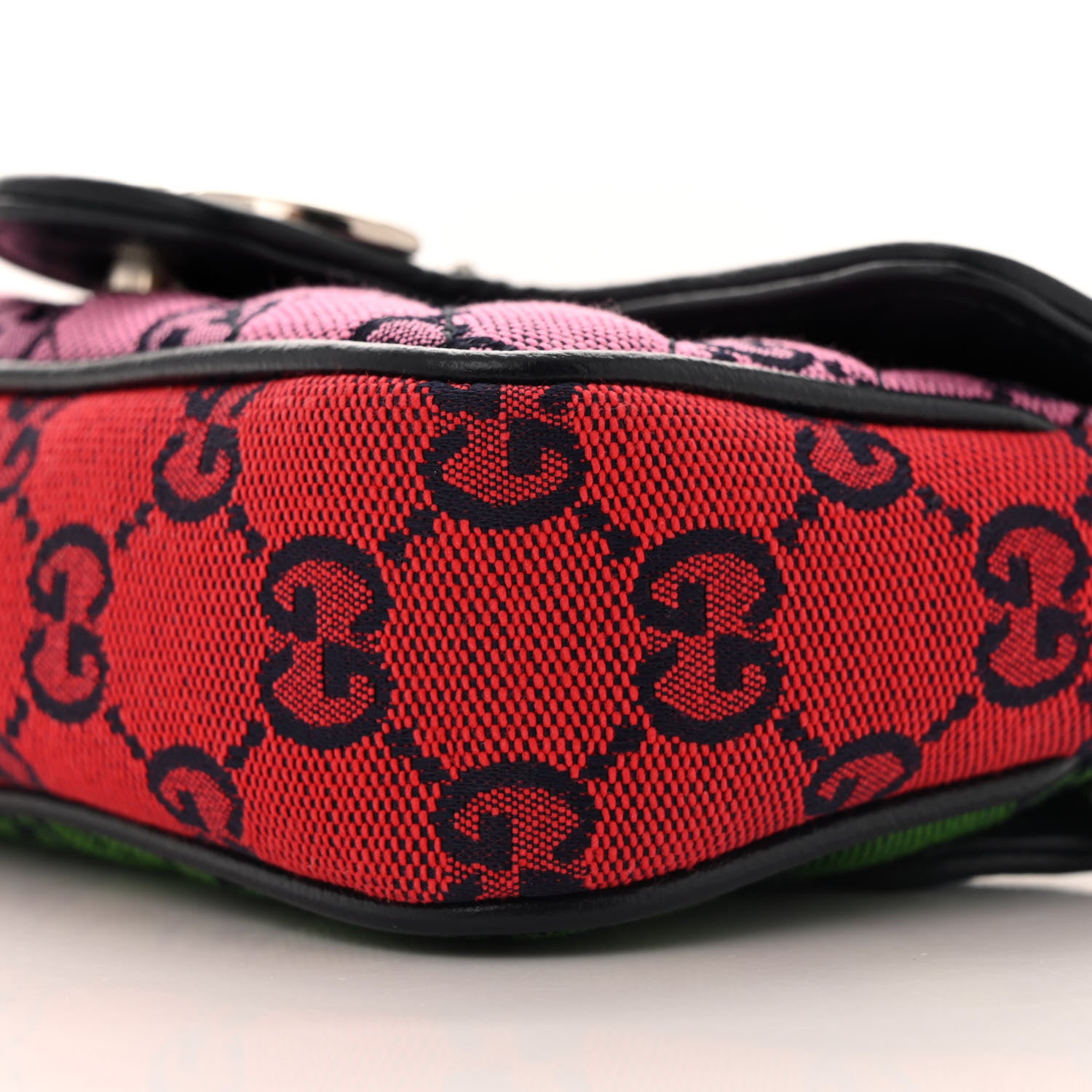 Gucci Monogram Multicolor Matelasse Diagonal Super Mini GG Marmont Shoulder Bag Light Blue Pink Blue Green Red 10 of 11