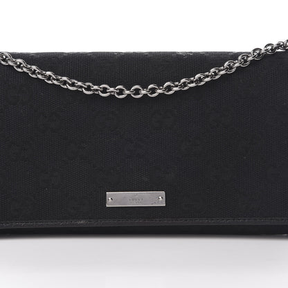 Gucci Monogram Metal Bar Chain Wallet Black 8 of 13