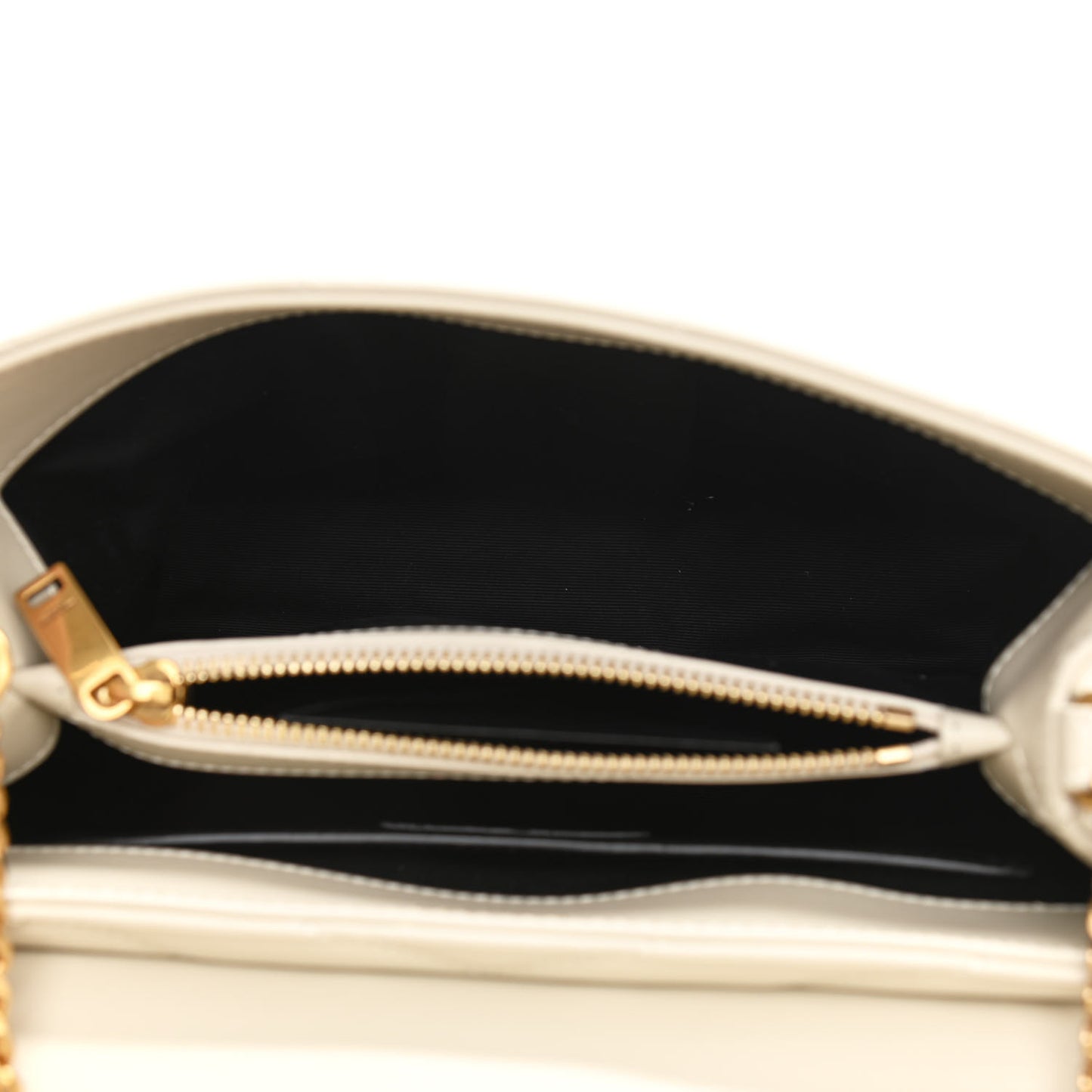 Calfskin Y Quilted Monogram Small Loulou Chain Satchel Crema Soft