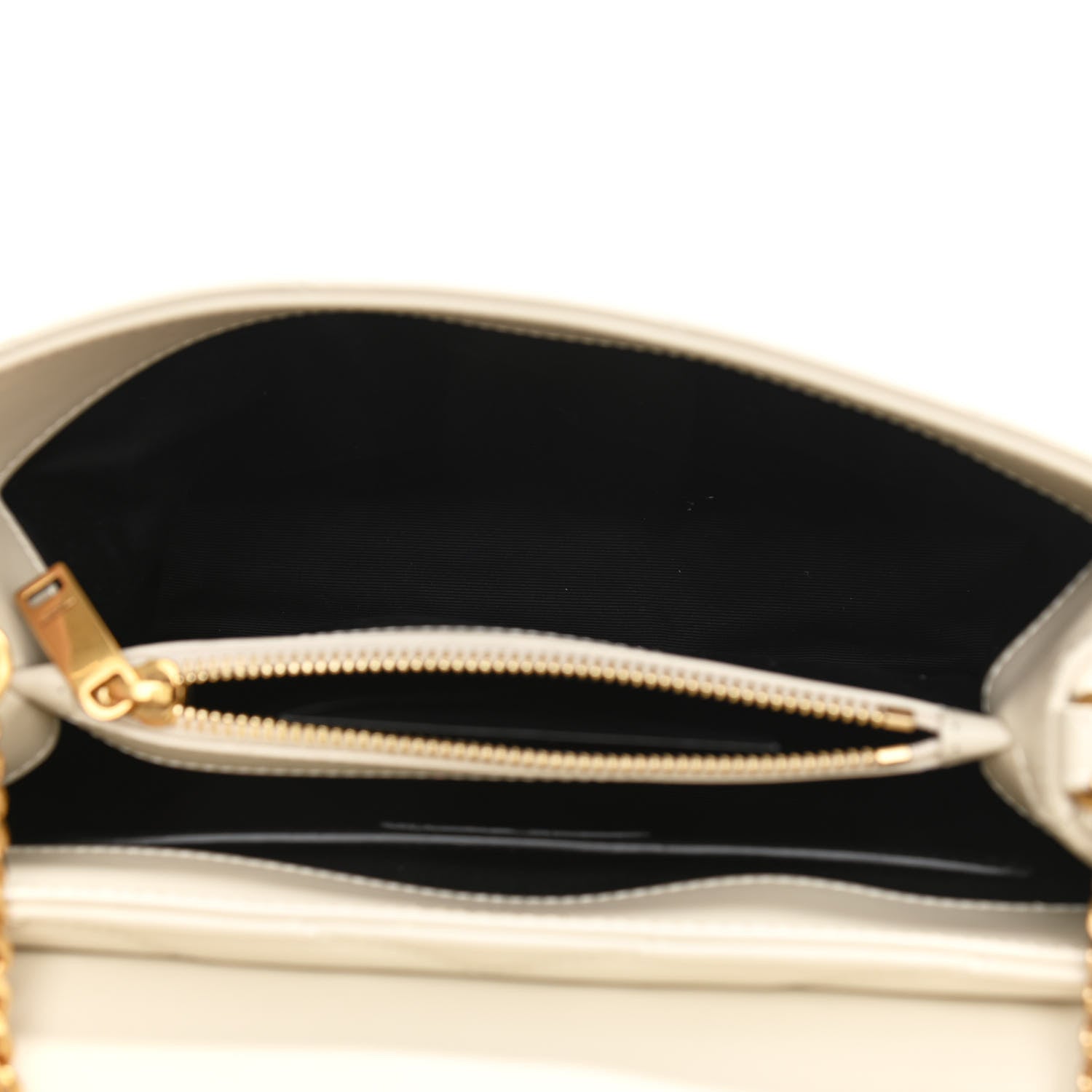 Saint Laurent Calfskin Y Quilted Monogram Small Loulou Chain Satchel Crema Soft 5 of 11