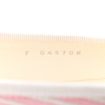 Chanel Fabric Grosgrain Cap Toe CC Flats 37.5 White Light Pink Black 9 of 10