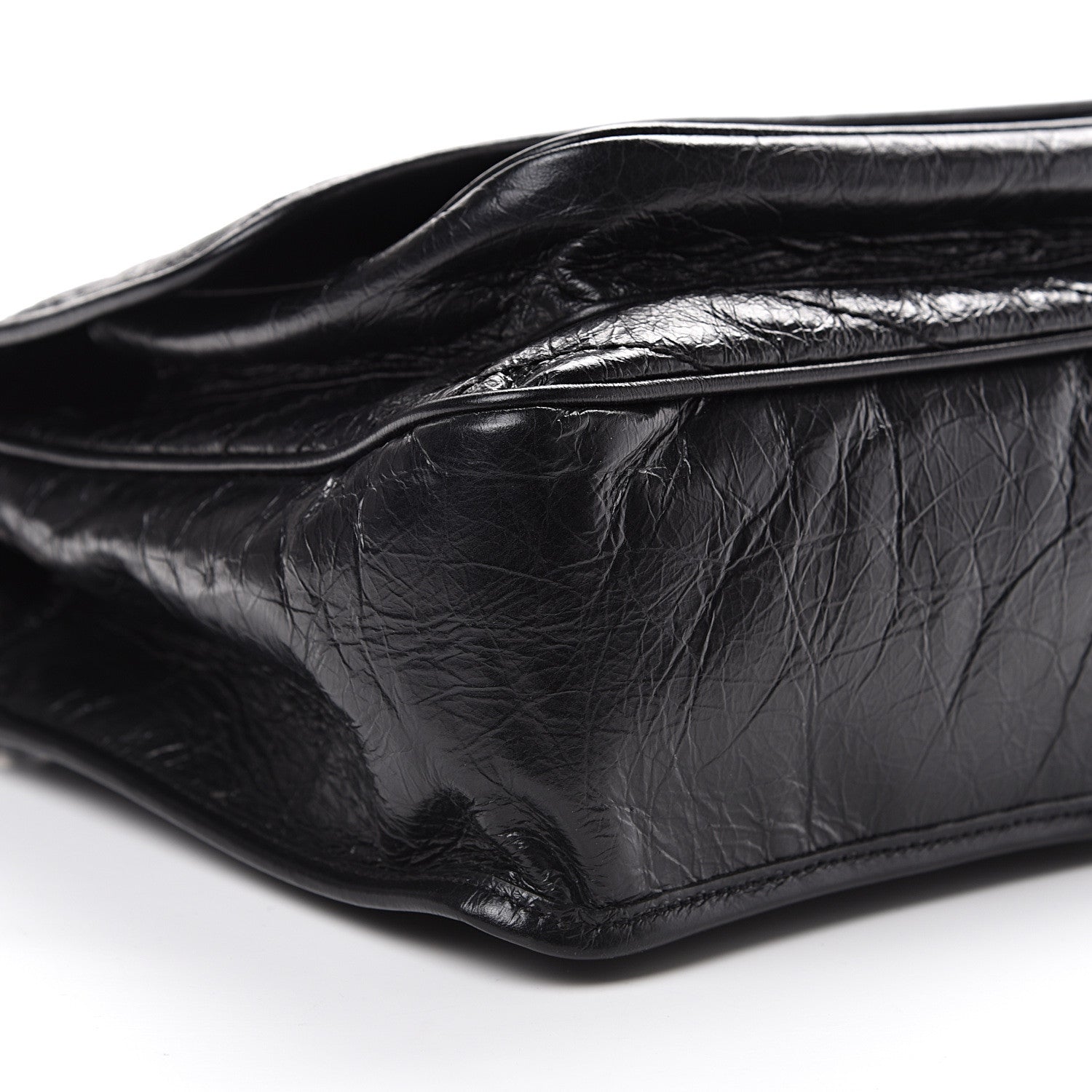 Saint Laurent Crinkled Calfskin Matelasse Monogram Large Niki Chain Satchel Black 8 of 10
