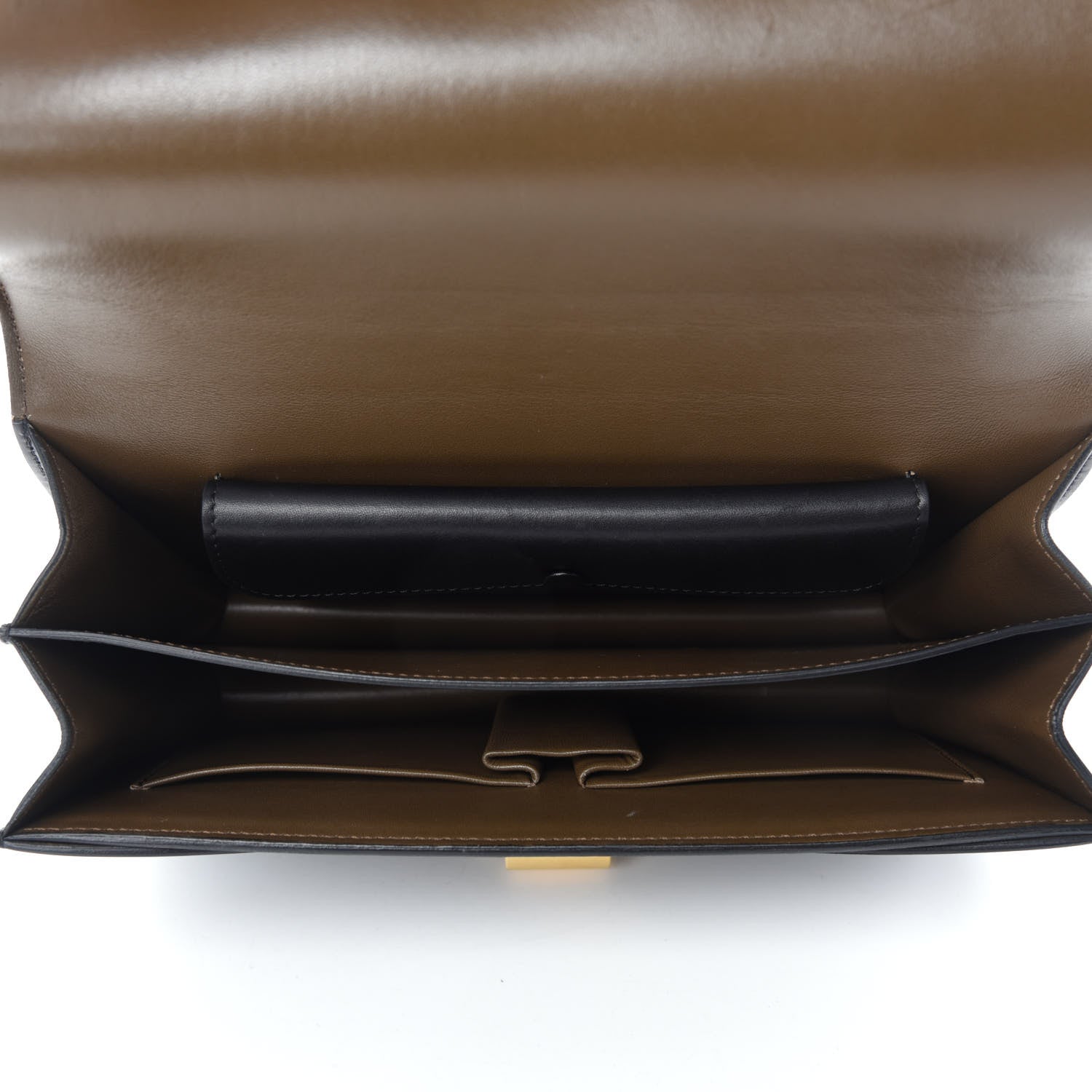 Celine Calfskin Bi-Color Small Case Flap Black Camel 5 of 15