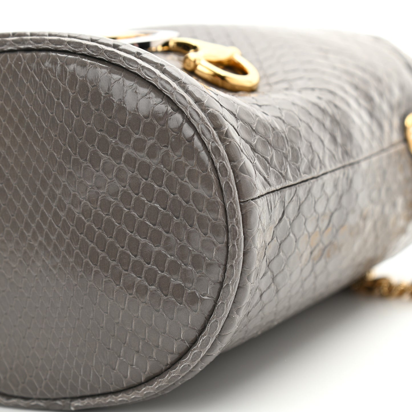 Snakeskin Mini Zumi Bucket Bag Dusty Grey