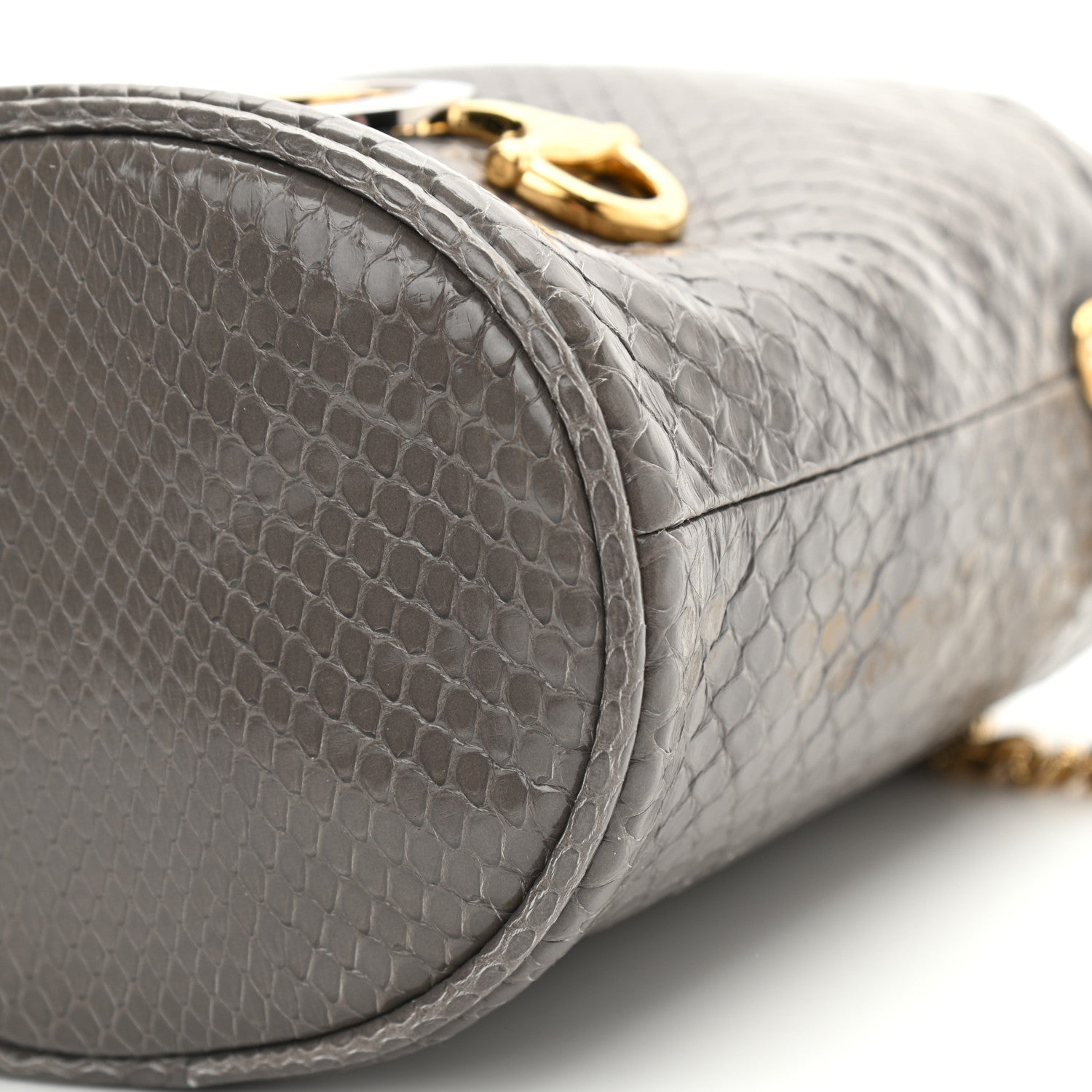 Gucci Snakeskin Mini Zumi Bucket Bag Dusty Grey 10 of 11