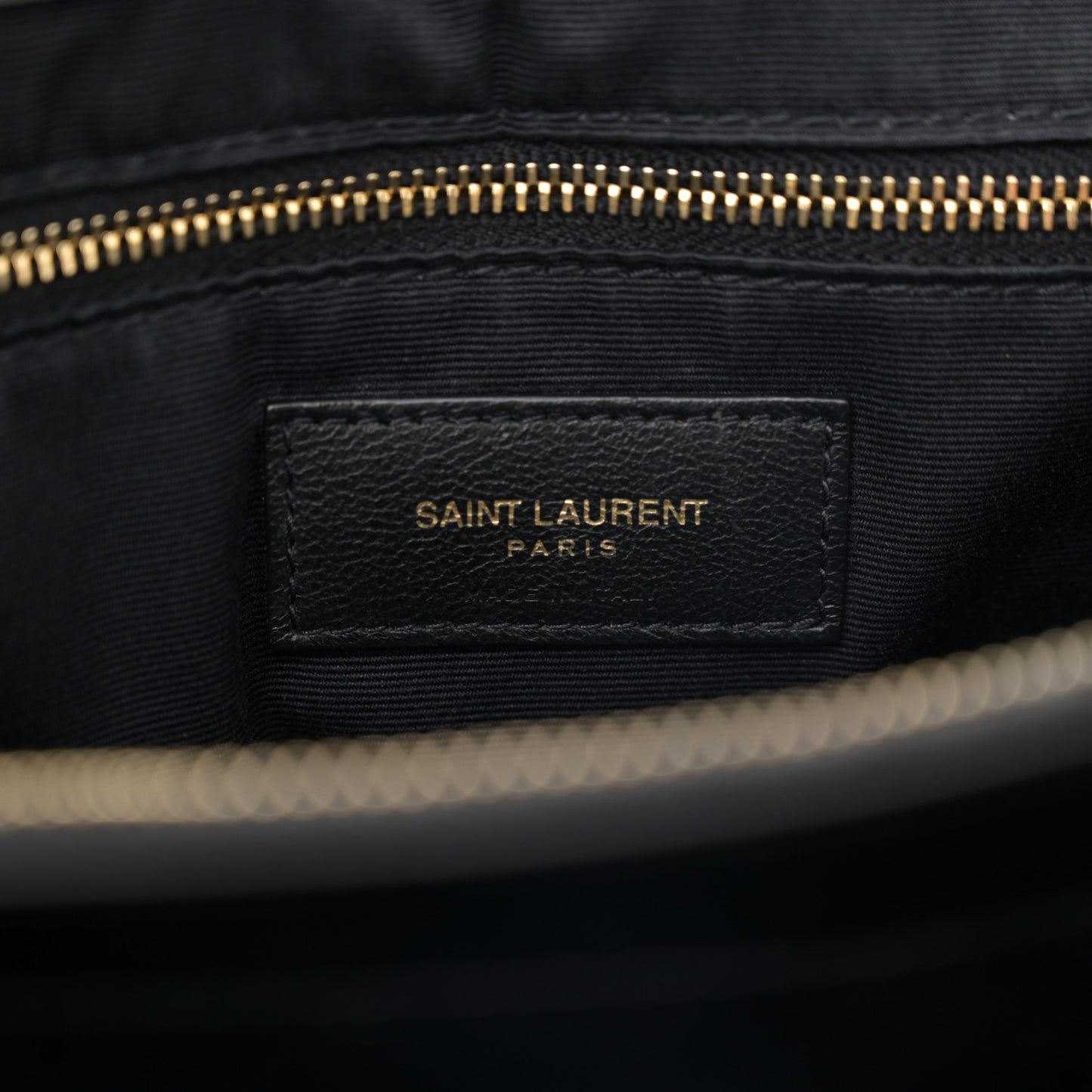 Calfskin Y Quilted Monogram Large Loulou Chain Satchel Black